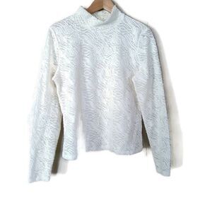 Anthropologie White Lace Long Sleeve Top